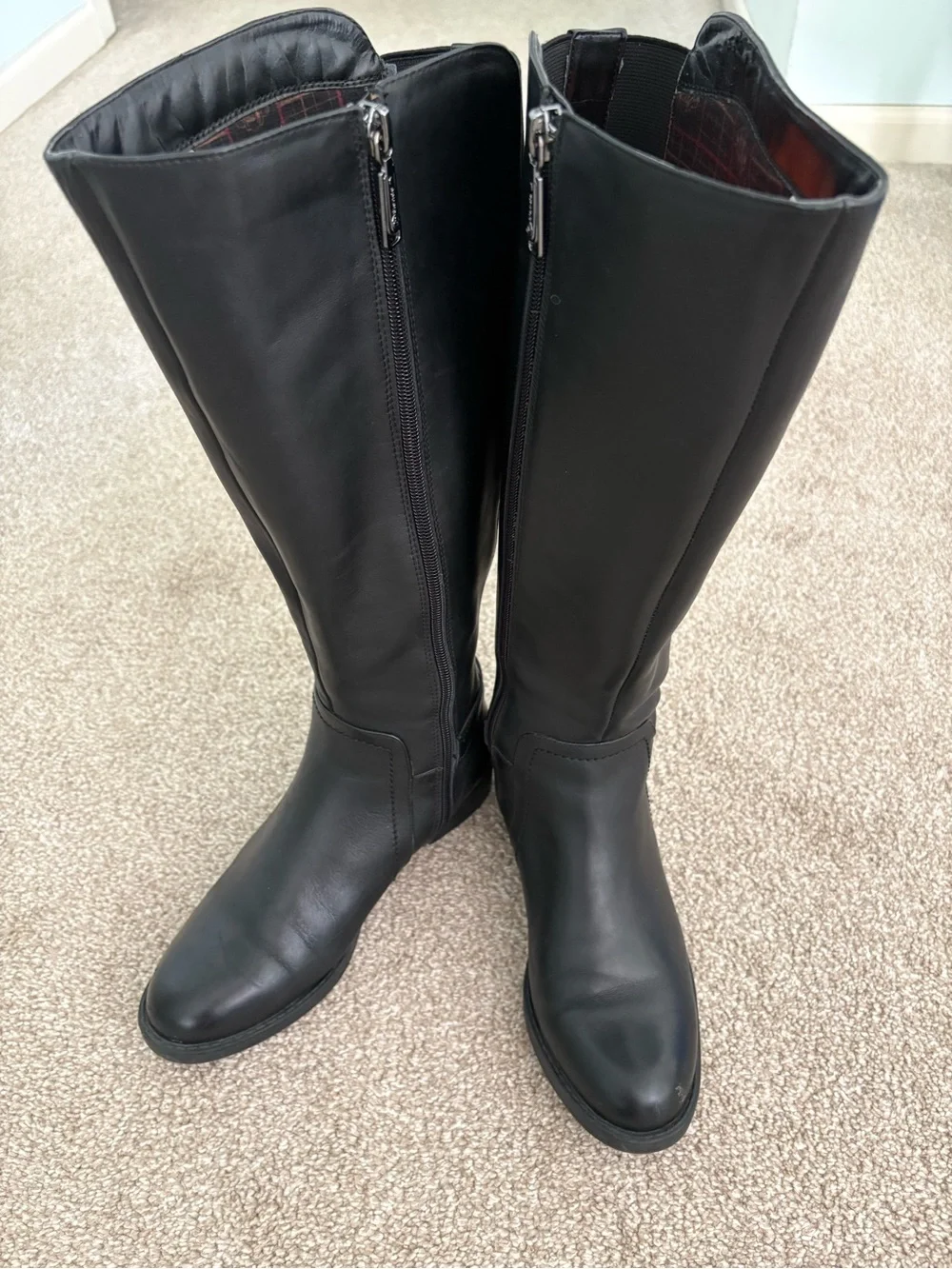 Blondo Black Waterproof Knee High Leather Zip Riding Boots Size 7 1/2 M Outdoor